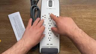 Belkin USB Power Strip Surge Protector - 12 AC Multiple Outlets \u0026 2 USB Ports