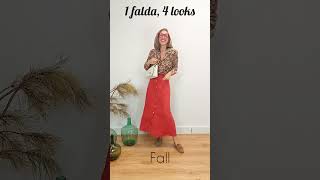 4 LOOKS con 1 FALDA CALDERA LARGA | Tips de moda | Ideas 💡 | otoño