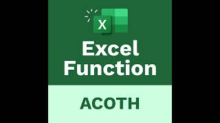 The Learnit Minute - ACOTH Function #Excel #Shorts