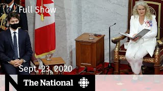 CBC News: The National | Throne speech lays out next steps in pandemic plan | Sept. 23, 2020