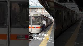 完璧な指差喚呼の素晴らしい車掌さん　#東海道線 #jr東海 #313系 #車掌 #ドアホームオーライ