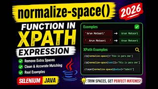 90. normalize-space() function in XPath Expressions (Selenium Java 2026)
