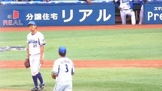 打たれた瞬間の今永投手、からの六甲おろしで盛り上がるレフトビジター阪神応援席　５回表近本先制タイムリー　 横浜DeNAベイスターズ　2022/10/8　クライマックスシリーズ