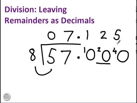 Division with remainders as decimals Division with remainders as decimals