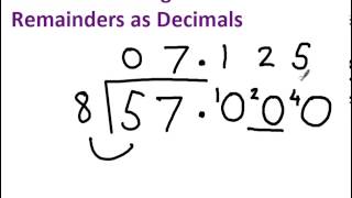Division with remainders as decimals