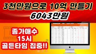 [종가매수] 시간외 상한가 잡아내는 미친 검색식!! 15시 골든타임 집중전략!!