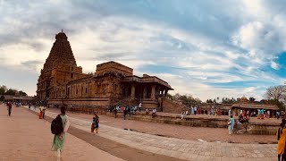 Beautiful sunset @ Tanjore Big Temple, Aerial like 360 view