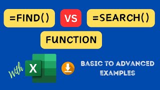 Find and Search Functions | Difference between Find and Search in Excel | Find vs Search Function