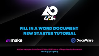 Fill in a WORD Contract (HR New Starter Process) - DocuWare & Make.com (Integromat) - FULL TUTORIAL