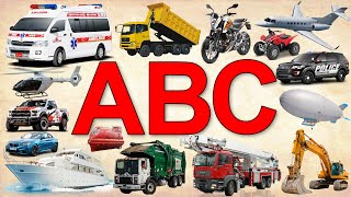 Vehicles ABC, Vehicles Alphabet Phonics Song for Kids | A to Z Transportation | Learn Transport Kids