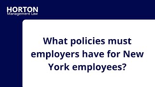 Required New York Employee Policies