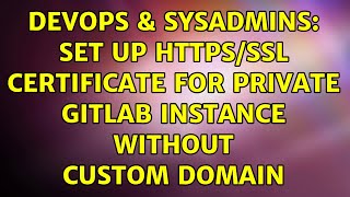 DevOps & SysAdmins: Set up https/SSL certificate for private Gitlab instance without custom domain