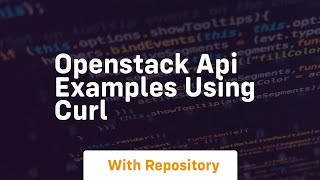 Openstack api examples using curl