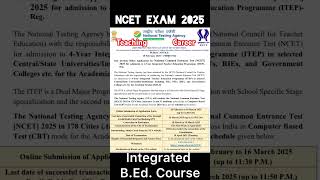 #Teaching Career #Integrated BEd Course #teacher #BEd #nta #national Testing Agency #ncet2025#shorts