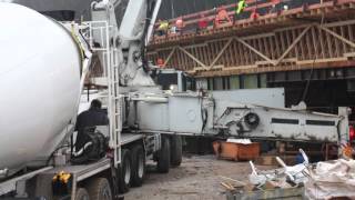 Betonage 1. Bauabschnitt der Autobahnbrücke bei Homburg - Einöd