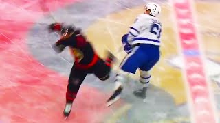 Jacob Quillan Nick Cousins Knee on Knee Collision | Ottawa Senators v Toronto Maple Leafs Highlights