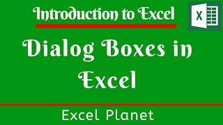 What are Dialog Boxes in Excel - An Introduction to EXCEL | Basics of Excel