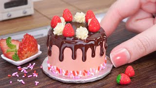 Best of Miniature Strawberry Chocolate Cake | Tiny Birthday Cake Decorating | Miniature Cooking