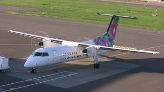 札幌丘珠空港　A-net　DHC-8-Q300はまなすエンジン始動