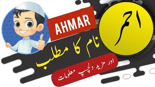 Ahmar name meaning in urdu and English with lucky number | Islamic Boy Name | Ali Bhai