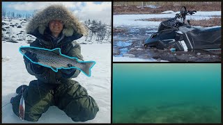 Crazy ice fishing day in Lapland | Sightfishing trout 2023