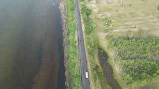 Drone view in scenic ECR road near Pondy 4K