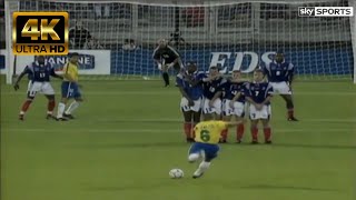 Roberto Carlos - Incredible Free Kick Against France (1997)  [4K/60FPS]