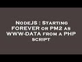 NodeJS : Starting FOREVER or PM2 as WWW-DATA from a PHP script