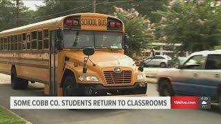 Some Cobb Co. students return to classroom