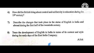 dr.braou MA ENGLISH 1 YEAR PREVIOUS QUESTION PAPER