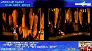 Donkey Kong Country - Speed Run Race in 0:38:03 Live at Awesome Games Done Quick 2013 [Super NES]