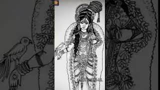 Andal Goda Devi Drawing 🌺🌺🌺 || #shorts #drawing #ytshorts #andal #alwar #art #artist #krishnabhakti