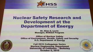Nuclear Safety Research and Development at the Department of Energy, Alan E. Levin