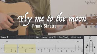 Frank Sinatra - Fly me to the moon | Fingerstyle Guitar | TAB tutorial + Chords + Lyrics