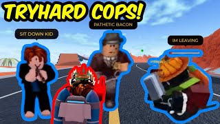 DESTROYING SALTY TRYHARD COPS in Roblox Jailbreak!