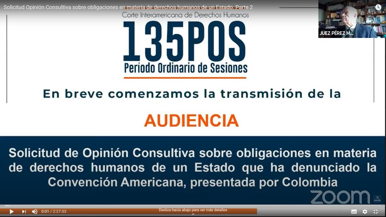 Audiencia Corte IDH: Opinión Consultiva Obligaciones DDHH De Un Estado ...