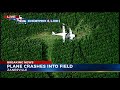 plane crashes in corn field near zanesville