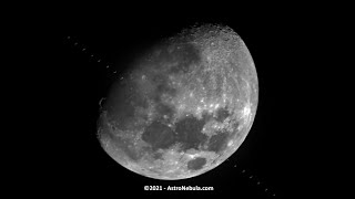 ISS (ZARYA) moving across Moon - The International Space Station Lunar Transit Tracking in  2021.