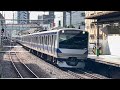 e531系0番台ｶﾂk468編成＋ｶﾂk408編成が回送電車として北千住駅1番線を通過するシーン（回1283m）2024.10.21.10 54