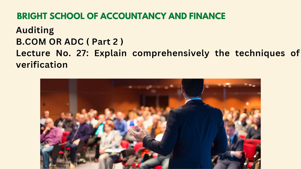 Auditing | B.COM OR ADC (Part 2) | Past Papers Solved | Lecture: No 27 ...