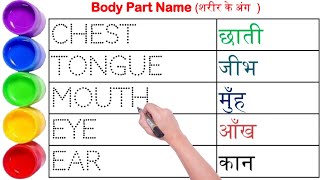 शरीर के अंग के नाम ,Learn Body Parts for Kids | Body Parts Names | Preschool Toddler Learning Video