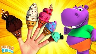 Ice Cream Finger Family Song | Hello Hippo 3D Rhymes & Kids Songs