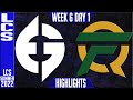 EG vs FLY Highlights | LCS Summer 2022 W6D2 | Evil Geniuses vs FlyQuest