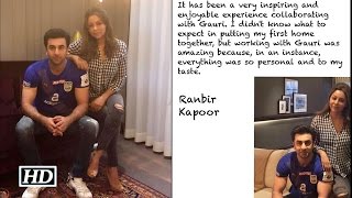 Ranbir Kapoor writes a letter to Gauri Khan