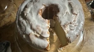 Sour cream poundcake, ￼ with a lemon glaze. My mistake said wrong name video.