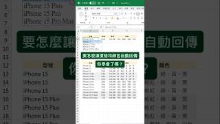 自動回傳多條件資料 #excel教學 #excel