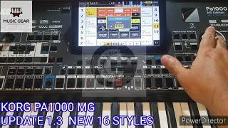 KORG PA1000 MG - NEW UPDATE 1.3  16 STYLES ايقاعات جديدة