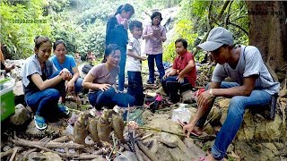 Picnic Lunch at O'Krouch Waterfall at Samlot District, Battambang Province