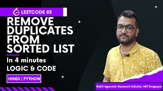LeetCode 83 - Remove Duplicates from Sorted List | Easy Linked List Problem | Python in Hindi