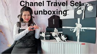 Unboxing Chanel Airlines XXL Flap Bag, Vanity Bag, Passport holder, Card holder \u0026 earrings.Fvlog# 40